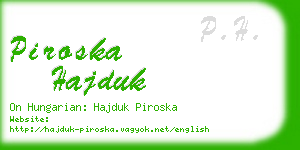 piroska hajduk business card
